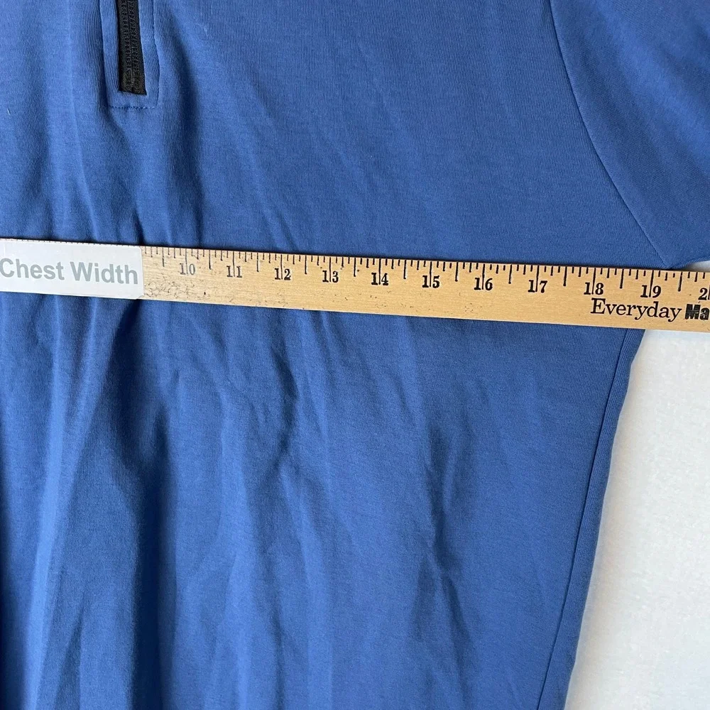 Banana Republic Mens Small Blue Moisture Wicking‎ Quarter Zip Pullover Sweater